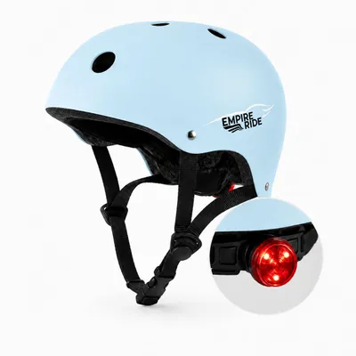 Zdjęcie produktu dla Kask Dziecięcy Rowerowy Hulajnoga LED Regulacja 50-56 cm Empire Ride