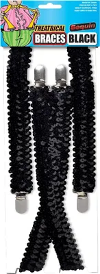 Immagine prodotto di Bristol Novelty Bretelle unisex in paillettes per adulti BN1441 (taglia unica) (nero)