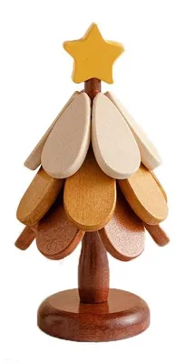 Baumuntersetzer-Set aus 3 Holzuntersetzern, faltbar, Ø 14,5 cm