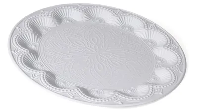 Produktbild von Weiße Metallschale, Durchmesser 30 cm (Set mit 5 Stück)