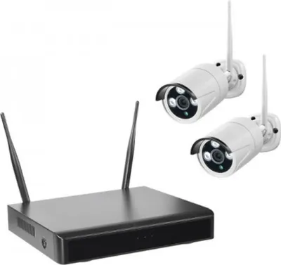 Produktbild von WLAN-NVR mit 2 Funk-Außenkameras WR100B, 1TB Festplatte HDD WiFi