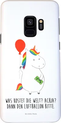 Produktbild von Mr. & Mrs. Panda Samsung Galaxy S9 Handyhülle Einhorn Luftballon - Weiß - Geschenk, Handy Schutzhülle, Freundin, Geld, Unicorn, Cover, Hülle, Smartphone