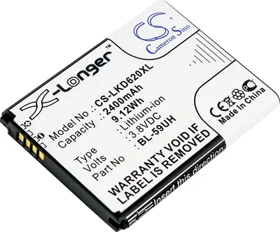 Immagine prodotto di TECHTEK Batteria compatibile con [LG] D315, D320, D620, D620J, D620K, D620R, G2 mini, Optimus G2 Mini sostituisce BL-59UH, per EAC62258701, per EAC62
