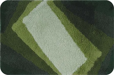 Produktbild von Spirella Badteppich Badematte „Kali“ Duschvorleger Mikrofaser Hochflor | flauschig | rutschhemmend | geeignet für Fußbodenheizung | 50x70 cm | Grün