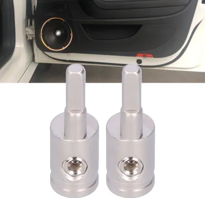 Productafbeelding van 2 stuks koperen draadverbinders met vermindering, verguld, voor auto-audioversterkers (4GA)