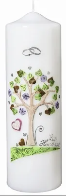 Produktbild von Hochzeitskerze mit Namensverzierung und Geschenkkarton, Nr. 51