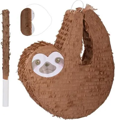 Image de Pinata paresseux avec massue et masque