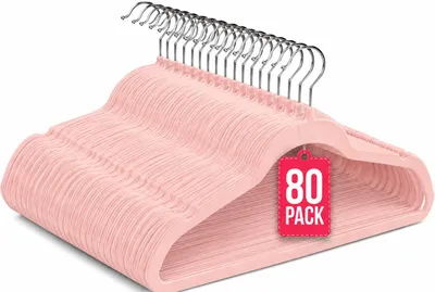 Imagen del producto de Perchas de Terciopelo Rosa Pack 80 COM-FORT HOUSE