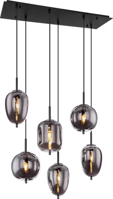 Produktbild von Globo Lighting Hängeleuchte Metall schwarz, 6x E14