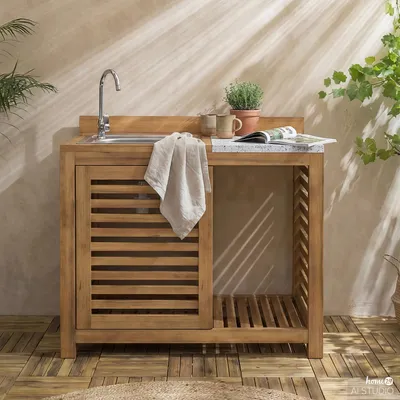 Produktbild von home24 Gartenspültisch - Akazie Massiv - Beige