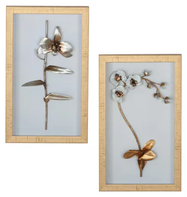 Immagine prodotto di Gilde Bild, "Fiore", motivo floreale, motivo astratto, vetro, plastica, metallo, bianco, dorato, argentato, L. 4,7 cm, P. 30,5 cm, H. 50,8 cm. Codice: 38423. Codice prodotto: 4063387384237. Confezione da 2 pezzi (assortiti)