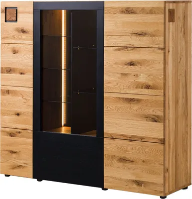 Image de MASSIVMOEBEL24 | Buffet haut chêne sauvage 148x43,5x143 naturel huilé/verni KITZBÜHEL #106