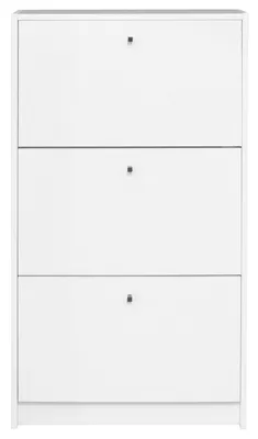 Produktbild von Schuhkipper >Flap< in weiß matt lack, Holzwerkstoff - 60x104x16cm (BxHxT)