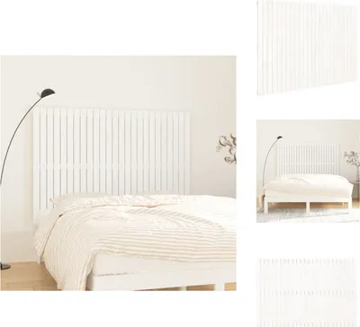 Immagine prodotto di vidaXL Testiera a muro bianca 159,5x3x110 cm in legno di pino massiccio - Testate e piedi