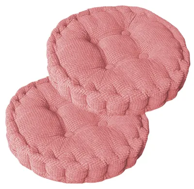 Sitzkissen rund, 2er-Set, 40x40 cm, rosa, Baumwollbezug