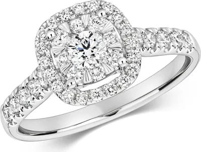 Produktbild von Wunderschöner 18 Karat (750) Weißgold Solitär Verlobung Diamant Damenring Brillant-Schliff 0.65 Karat GH - SI1, 55 (17.5); TRS21273RSO