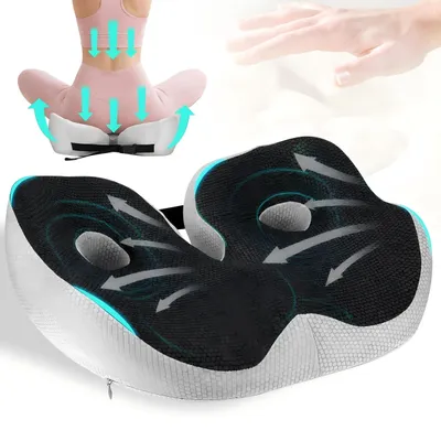 Produktbild von Sitzkissen Ergonomisches Sitzkissen,Sitzkissen Orthopädisch,Rückenkissen,Schwarz