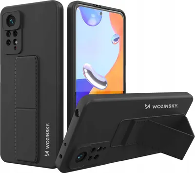 Immagine prodotto di Wozinsky Custodia Kickstand Custodia in silicone con Etui Stand Xiaomi Redmi Note 11 Pro Nero