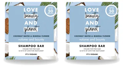 Productafbeelding van 2 x Love Beauty and Planet shampoo bar - Kokoswater & mimosa - 90 g - Voordeelverpakking - 2 stuks