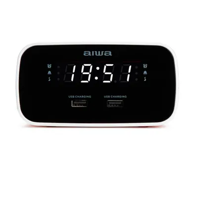 Obrázok produktu pre Rádiobudík Aiwa CRU-19RD s červeným LED displejom Funkcia nabíjania cez USB Funkcia stmievania a budíka