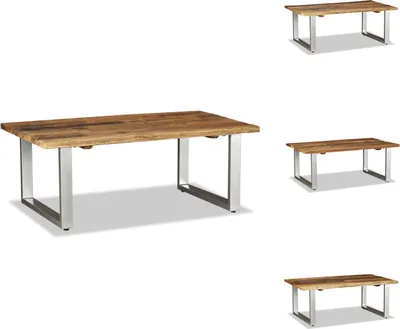 Zdjęcie produktu dla vidaXL Stolik kawowy z litego drewna z recyklingu 100x60x38 cm - Stoliki kawowe