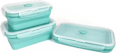 Produktbild von Famanu Lebensmittelaufbewahrungsbehälter Set - Silikon, faltbar, grün