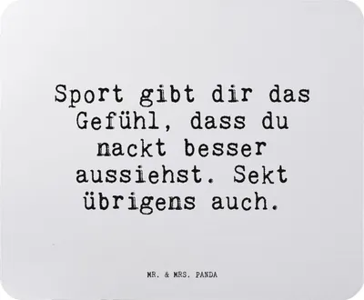 Produktbild von Mr. & Mrs. Panda Mauspad Sport gibt dir das... - Aquarellblau - Geschenk, Sprüche, mausteppich, laptop, hübsch, Spruch, Sekt, Hose, Mousepad, pc, Mouse Pad, chillen