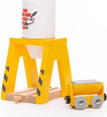 Produktbild von BigJigs Holz Eisenbahn Zement Silo Zubehör für Baustellen-Spaß