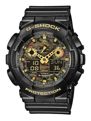 Produktbild von Casio G-Shock Resin Analog-Digital Datum Armbanduhr 200m GA-100CF-1A9ER