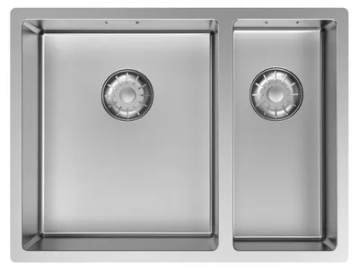 Immagine prodotto di Lavello in acciaio inossidabile Pure.Sink Comfort 1,5 (una e mezzo), dimensioni 34+18 cm, vasca grande a sinistra, modello PCM341840-02