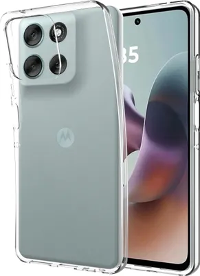 Image de Cazy Coque compatible avec Motorola Moto G56 Coque en Silicone – Coque Flexible – Transparent