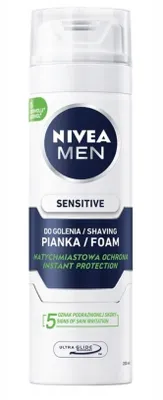 Zdjęcie produktu dla Nivea Men, Sensitve, Pianka do golenia, biała, 200ml (PRODUKT Z NIEMIEC)