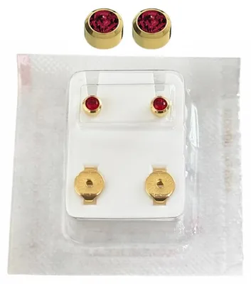 Immagine prodotto di Orecchini Studex Oval Bambini Oro Tonato con Pietre Rosse 3 95 mm