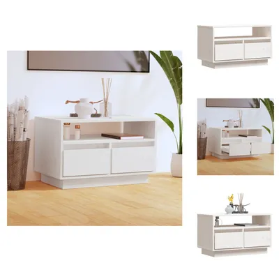 Produktbild von vidaXL TV-Schrank Weiß 60x35x37 cm Massivholz Kiefer -  TV-Möbel