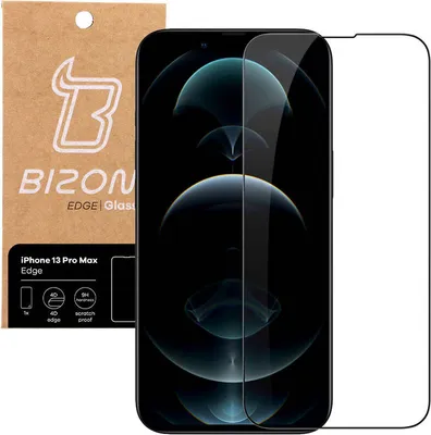 Produktbild von Bizon Glass Edge Panzerglas für iPhone 13 Pro Max, Schwarz
