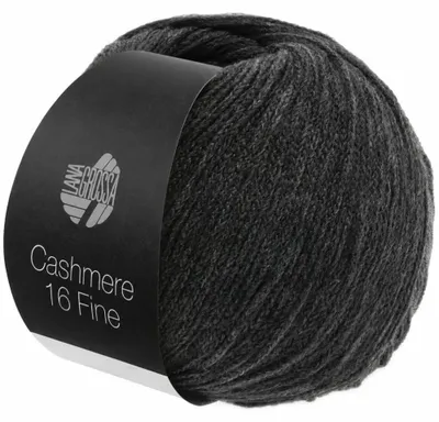 Produktbild von Lana Grossa CASHMERE 16 FINE Wolle 50 g 320 m Merino Kaschmir Strickgarn Farbe 017 - Anthrazit, KI-generiertes Bild