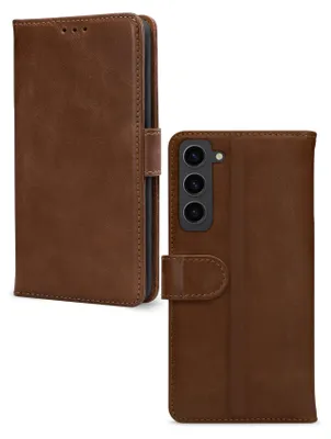 Produktbild von Mobilize Wallet Handyhülle für Samsung Galaxy S23 Hülle Echtes Leder Klapphülle Geldbörse - Braun