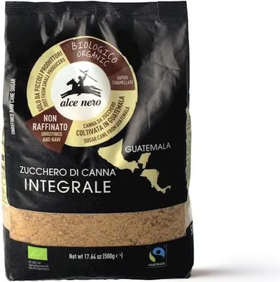 CUKIER TRZCINOWY BRĄZOWY FAIR TRADE BIO 500 g - ALCE NERO