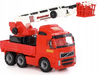 Produktbild von Volvo Feuerwehr LKW Spielzeugauto Groß - Feuerwehrauto Leiterwagen 59cm Kinder