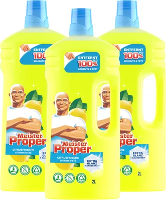 Produktbild von 3 x Meister Proper Citrusfrische leistungsstarker Allzweckreiniger 3 x 2 Liter