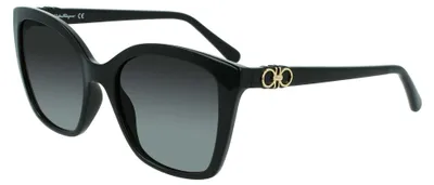 Produktbild von Salvatore Ferragamo SF1026S BLACK/GREY BLUE SHADED 54/19/140 Damenbrillen Sonnenbrillen