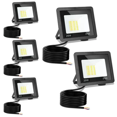 Obrázok produktu pre Peviasot LED reflektor vonkajší, 20W, IP66, s 3 teplotami farieb: 3000K/4000K/6500K, sada 5 kusov