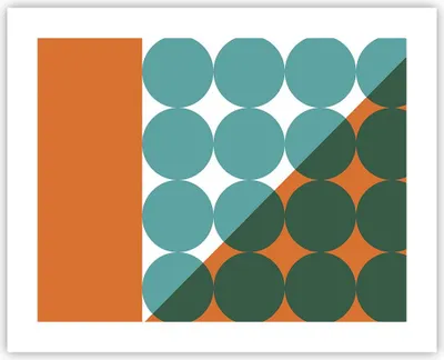 Produktbild von Poster - Poster ohne Rahmen - Koliken Türkis Orange - 50x40 cm - Wand Bild - Wanddeko - Wandbilder - Kunstposter - Wandposter - Bilder - Kunstdruck - Wanddekoration - Wandbild - P2XAA50x40-4606