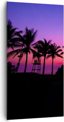 Produktbild von Bild auf Leinwand - Leinwandbild - Sonnenuntergang dämmerung sonne palme - 65x120cm - Wand Bild - Wanddeko - Leinwanddruck - Bilder - Kunstdruck - Leinwand bilder - Wandkunst - PA65x120-2788