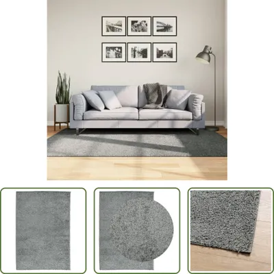 Produktbild von The Living Store Teppich Shaggy Hochflor Modern Grün 140x200 cm