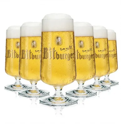 Produktbild von 6x Bitburger Glas 0,1l Pokal Tulpe Gläser Gastro Bier Tasting Pils Brauerei Bar