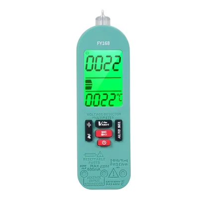 Produktbild von FY168 Automatisches, intelligentes Digitalmultimeter mit Verbrennungsschutz, Handheld-Digitalmultimeter, elektrischer Teststift, professioneller Spannungs-, Strom-, Kapazitaets-, Widerstands-, Frequenz-, Diodentester, Temperaturmessgeraet, Stromleitungserkennungsmessgeraet mit automatischer Abschaltung und Taschenlampenfunktion, einstellbare Empfindlichkeit
