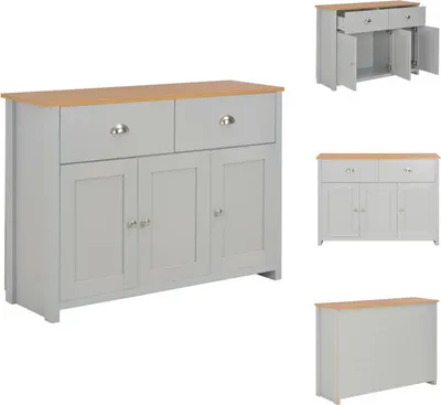 Obrázok produktu pre vidaXL Príborník sivý 112x35x81 cm - Príborníky