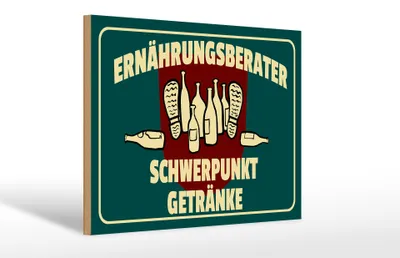 Produktbild von Holzschild Spruch 30x20cm Ernährungsberater Getränke