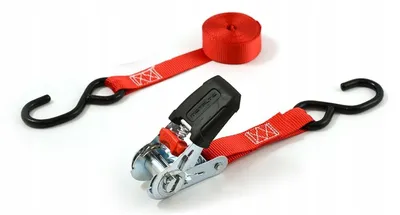 Produktbild von 2x Spanngurt Rot 4m x 25mm Zurrgurt für Ladungssicherung